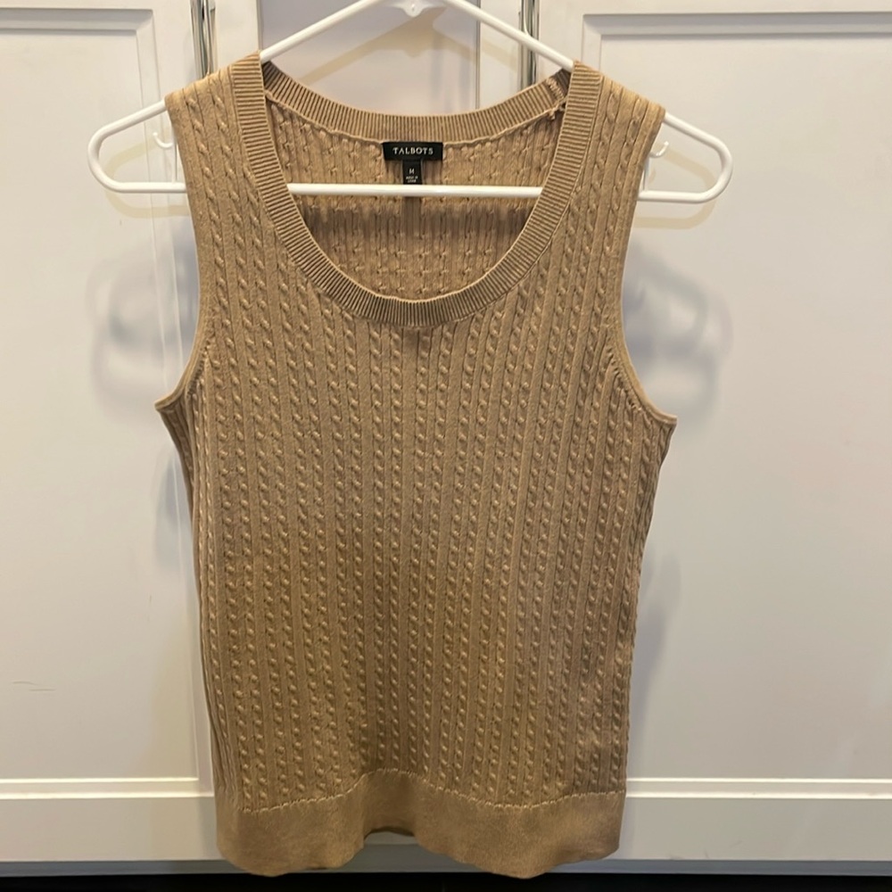 Talbots sleeveless cable knit sweater